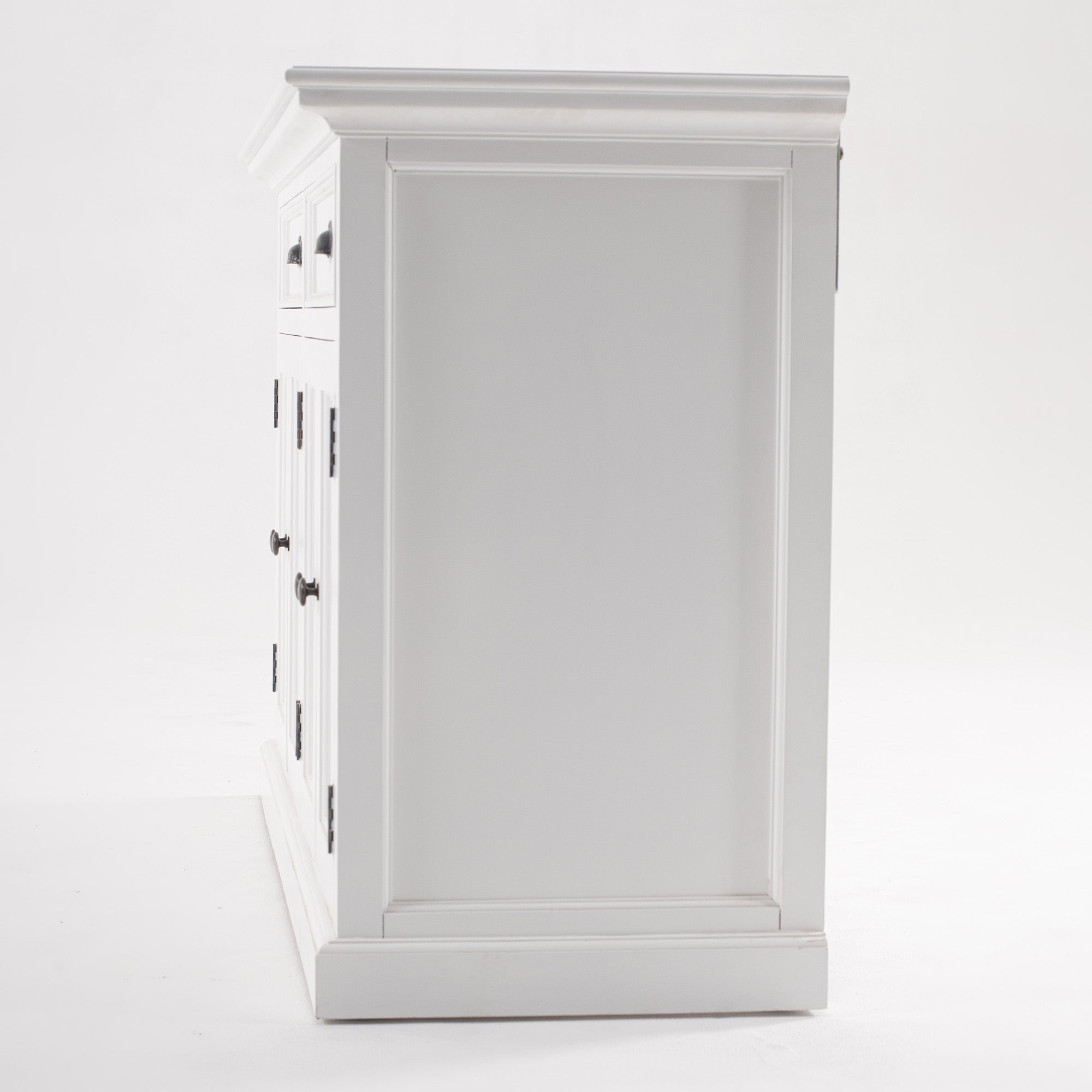 Halifax Coastal White Glass-Display Hutch Cabinet