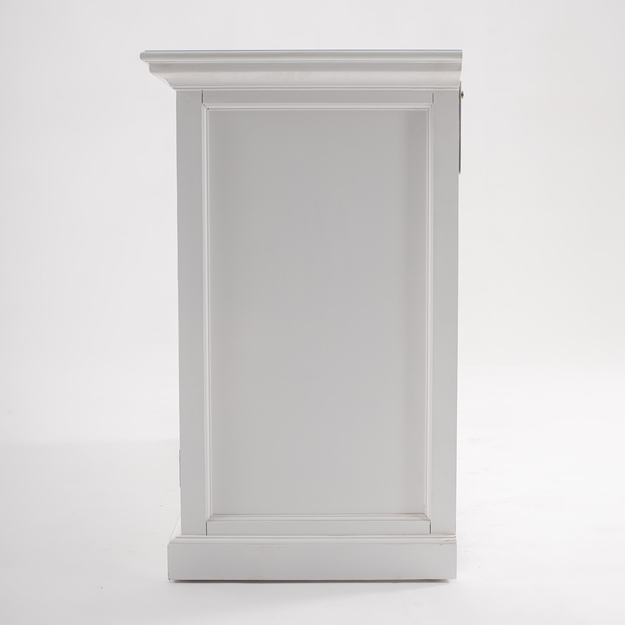 Halifax Coastal White Glass-Display Hutch Cabinet