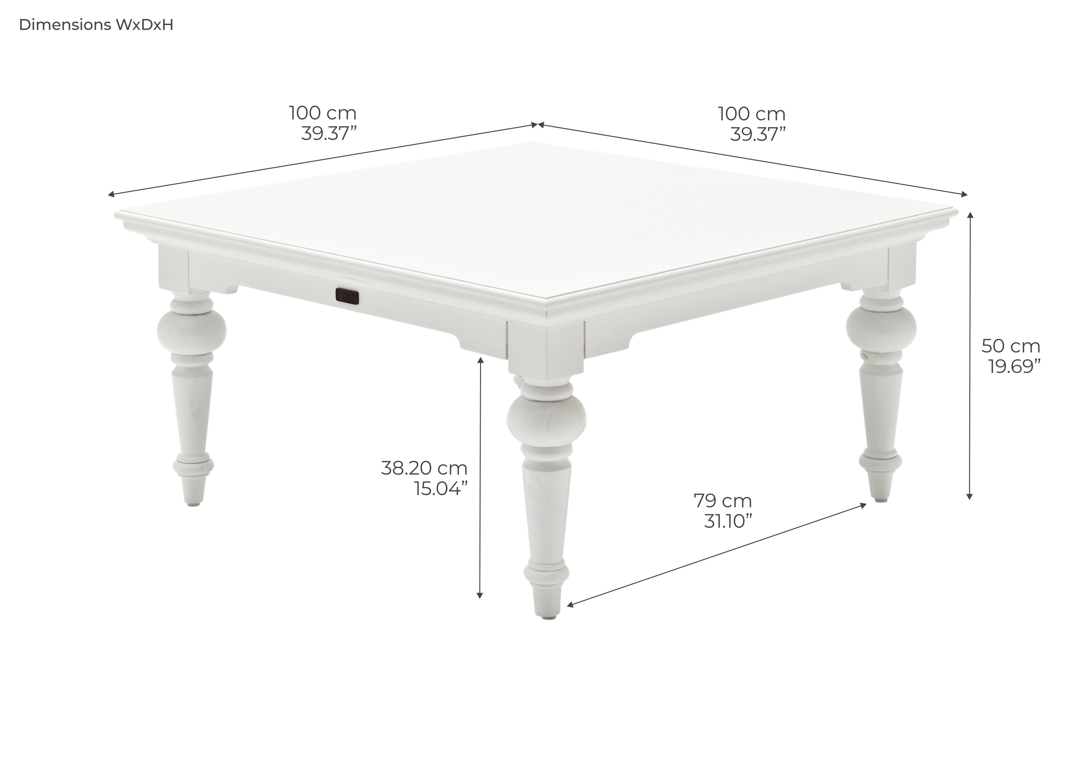 Provence French Country White Square Coffee Table