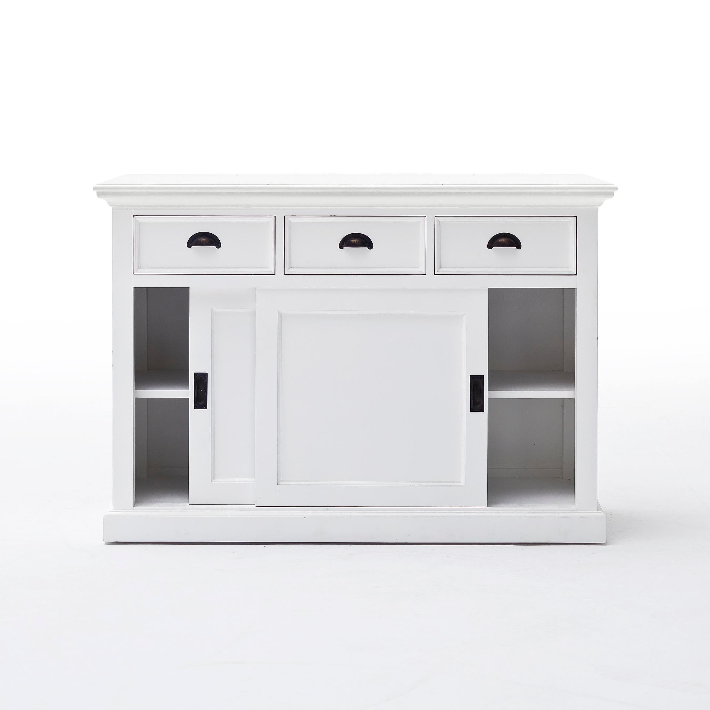 Halifax Coastal White Sideboard with Sliding Doors