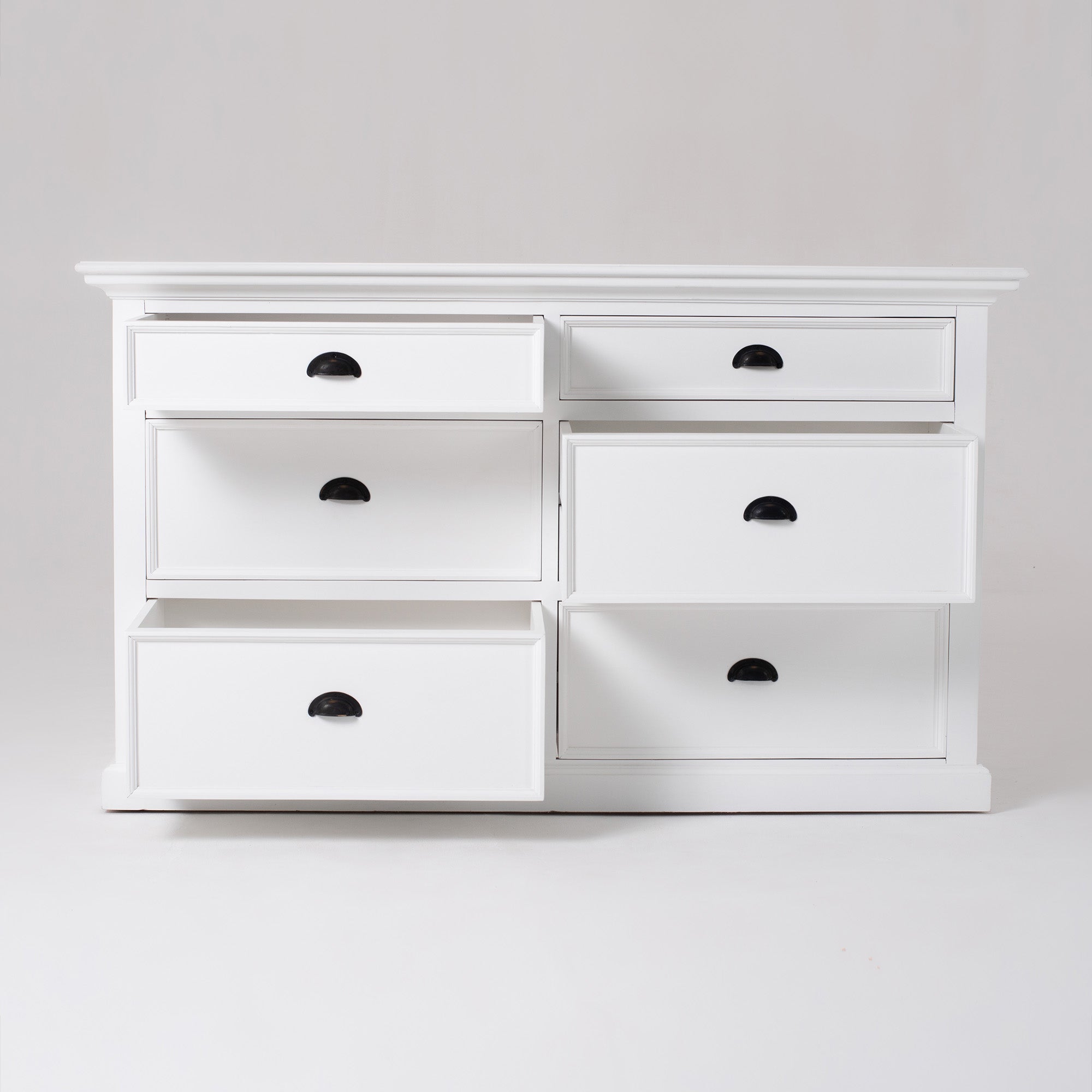 Halifax Coastal White Dresser with 6 Drawers