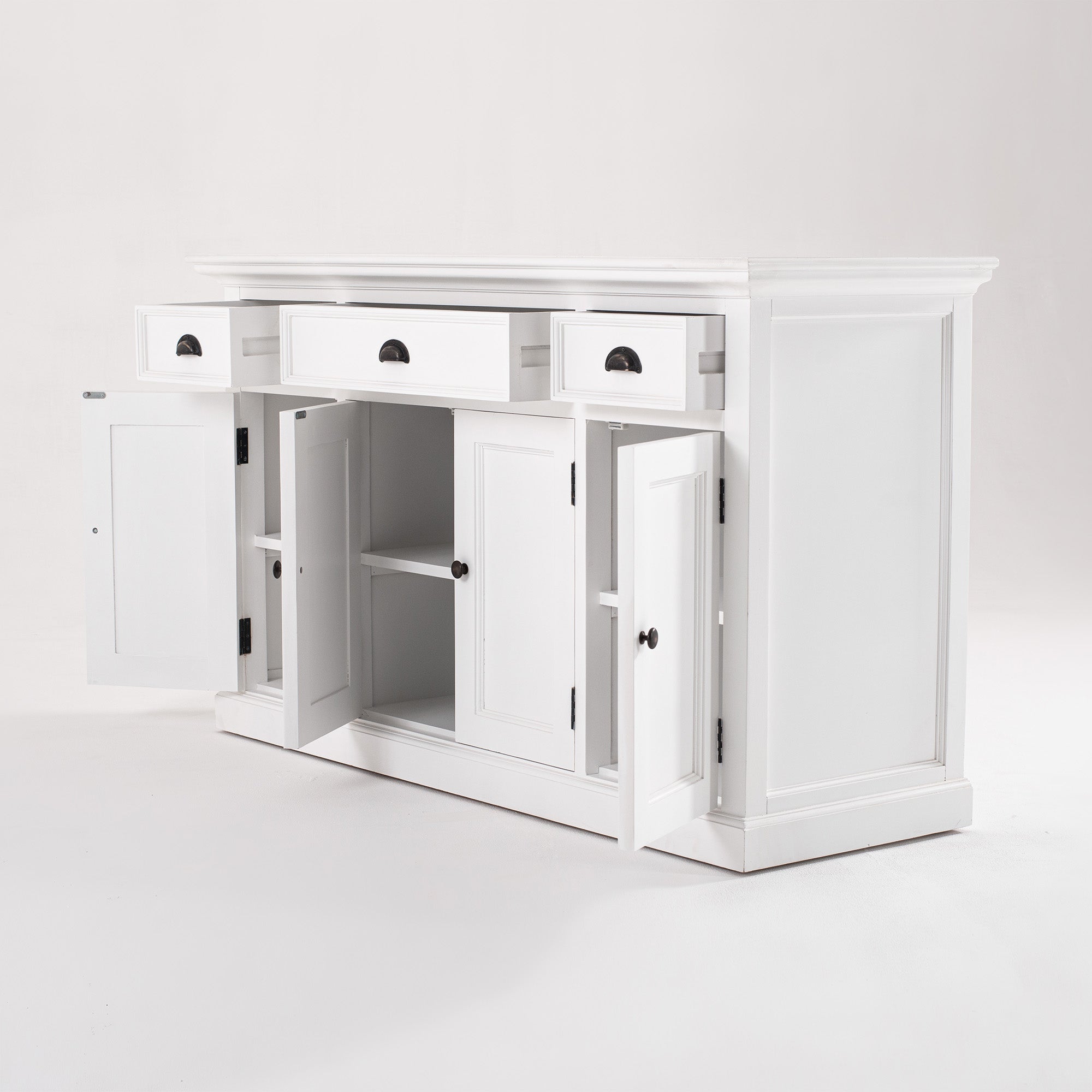 Halifax Coastal White Buffet with 4 Doors 3 Drawers