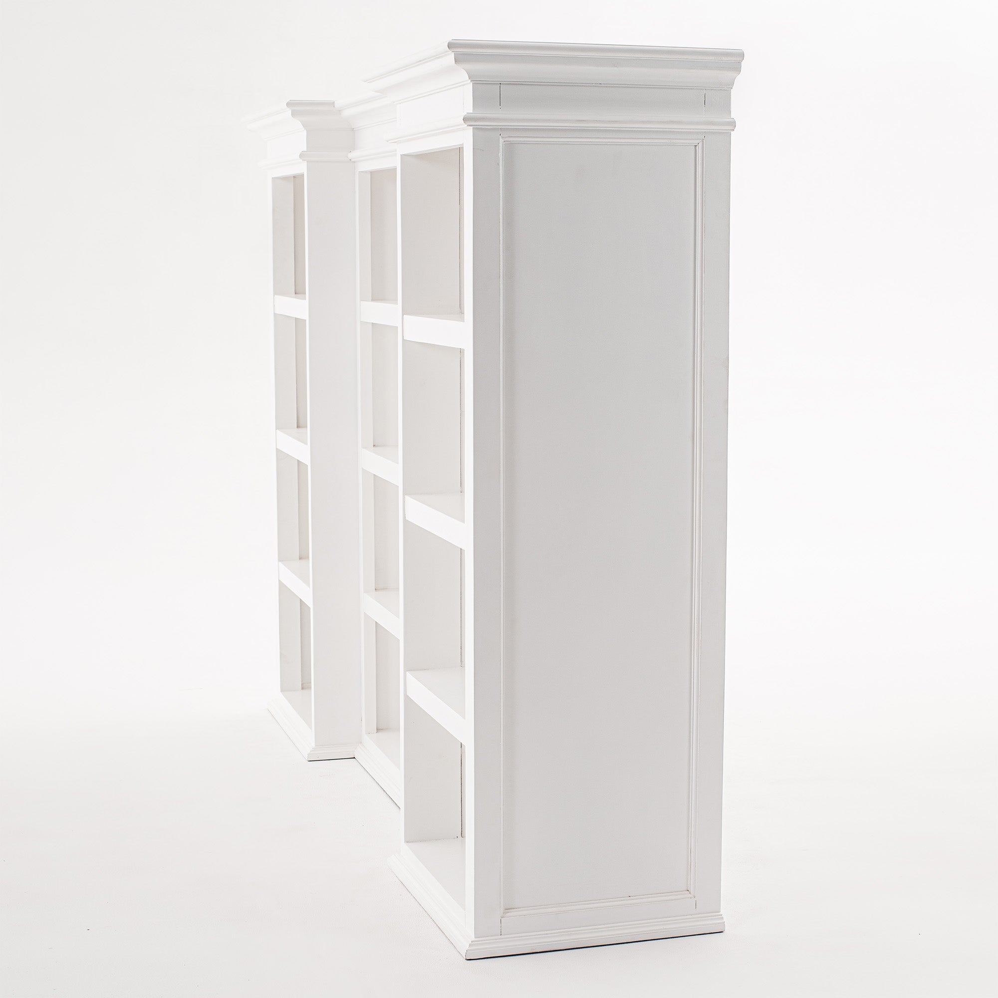 Halifax Coastal White Kitchen Hutch Cabinet with 5 Doors 3 Drawers