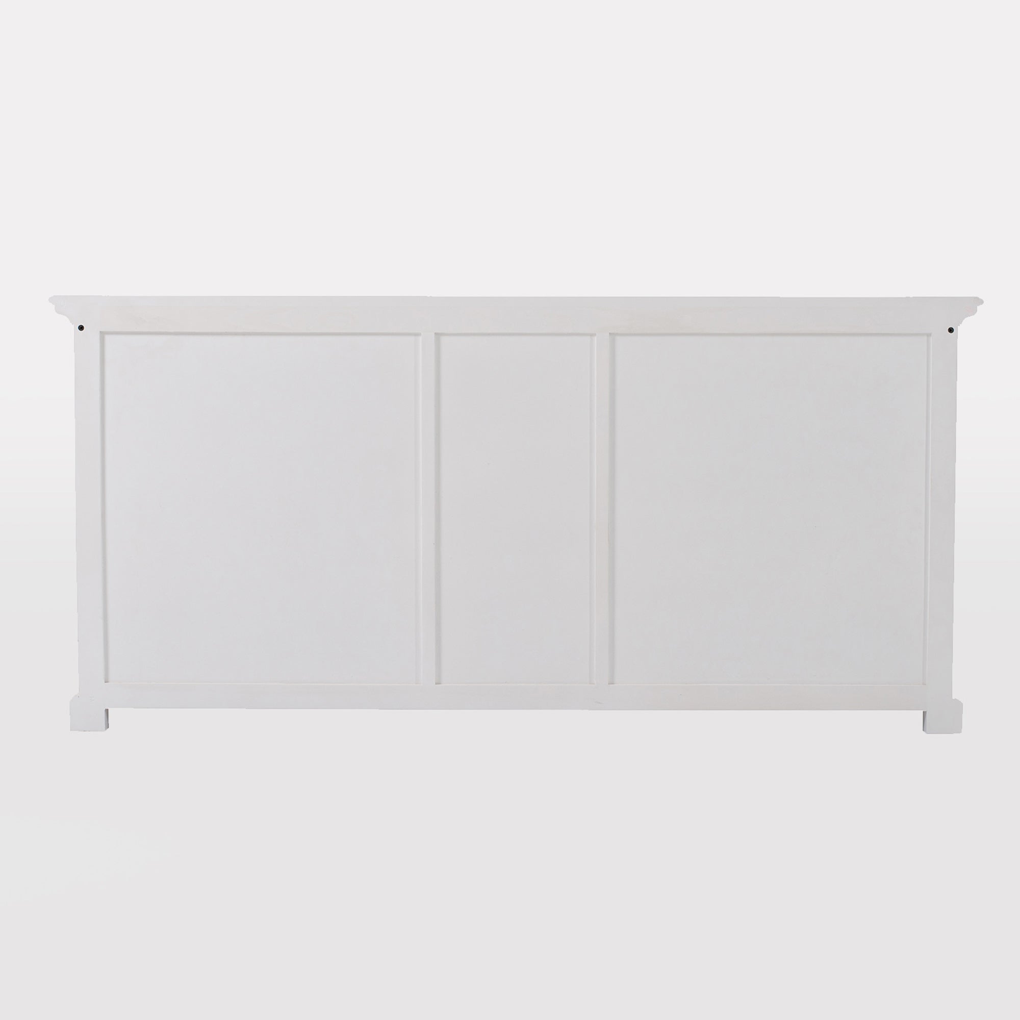 Halifax Coastal White Hutch Bookcase with 5 Doors 3 Drawers