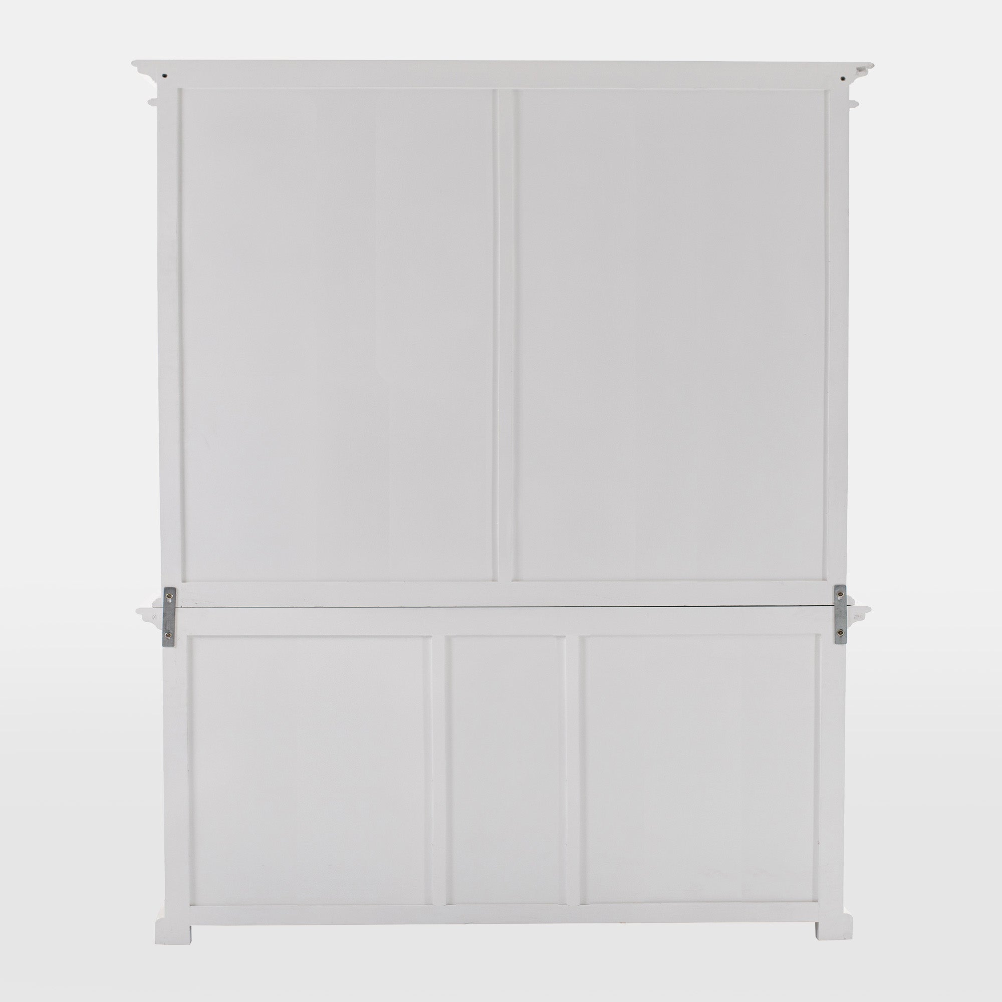 Halifax Coastal White Hutch Bookcase with 5 Doors 3 Drawers