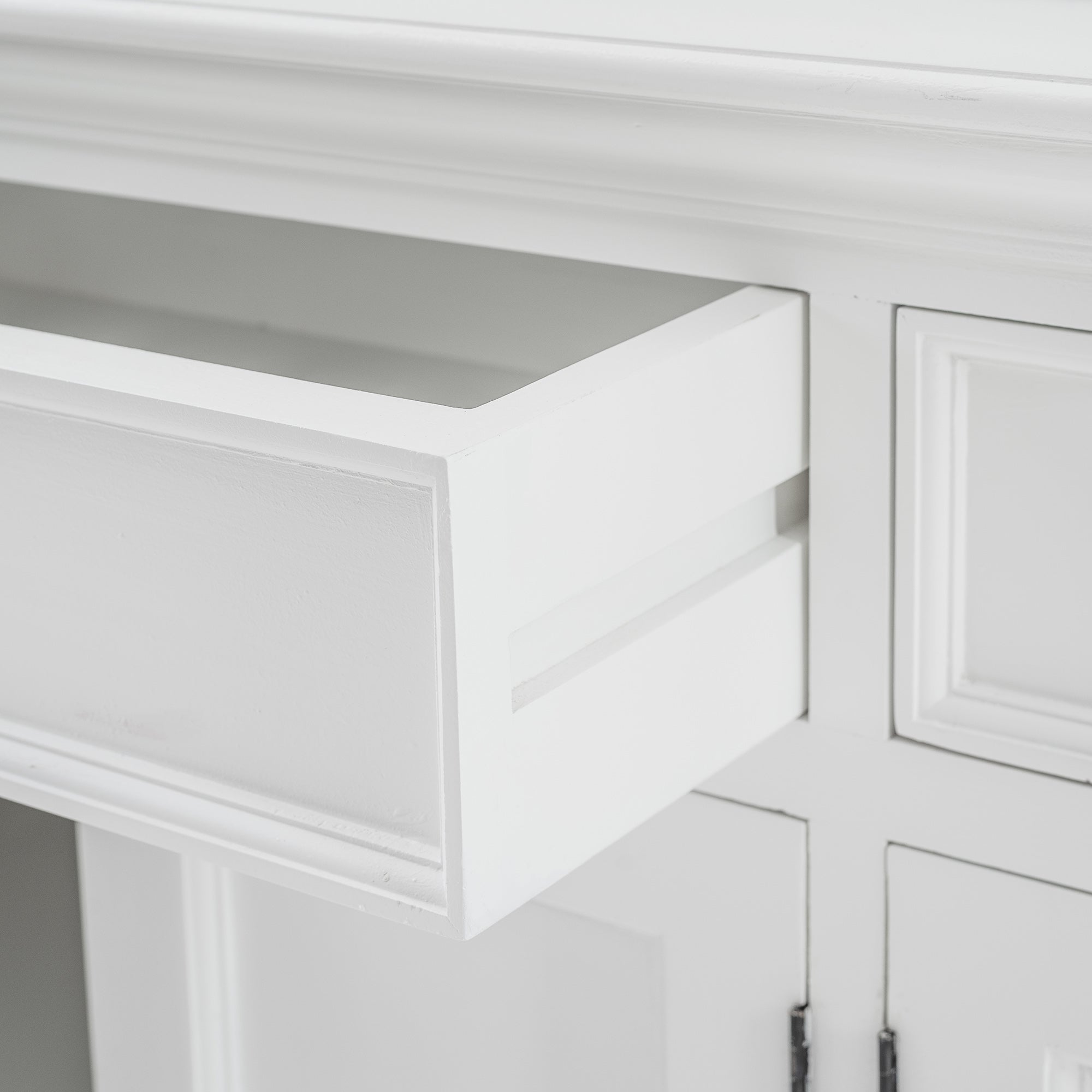 Halifax Coastal White Buffet Hutch Unit with 2 Adjustable Shelves