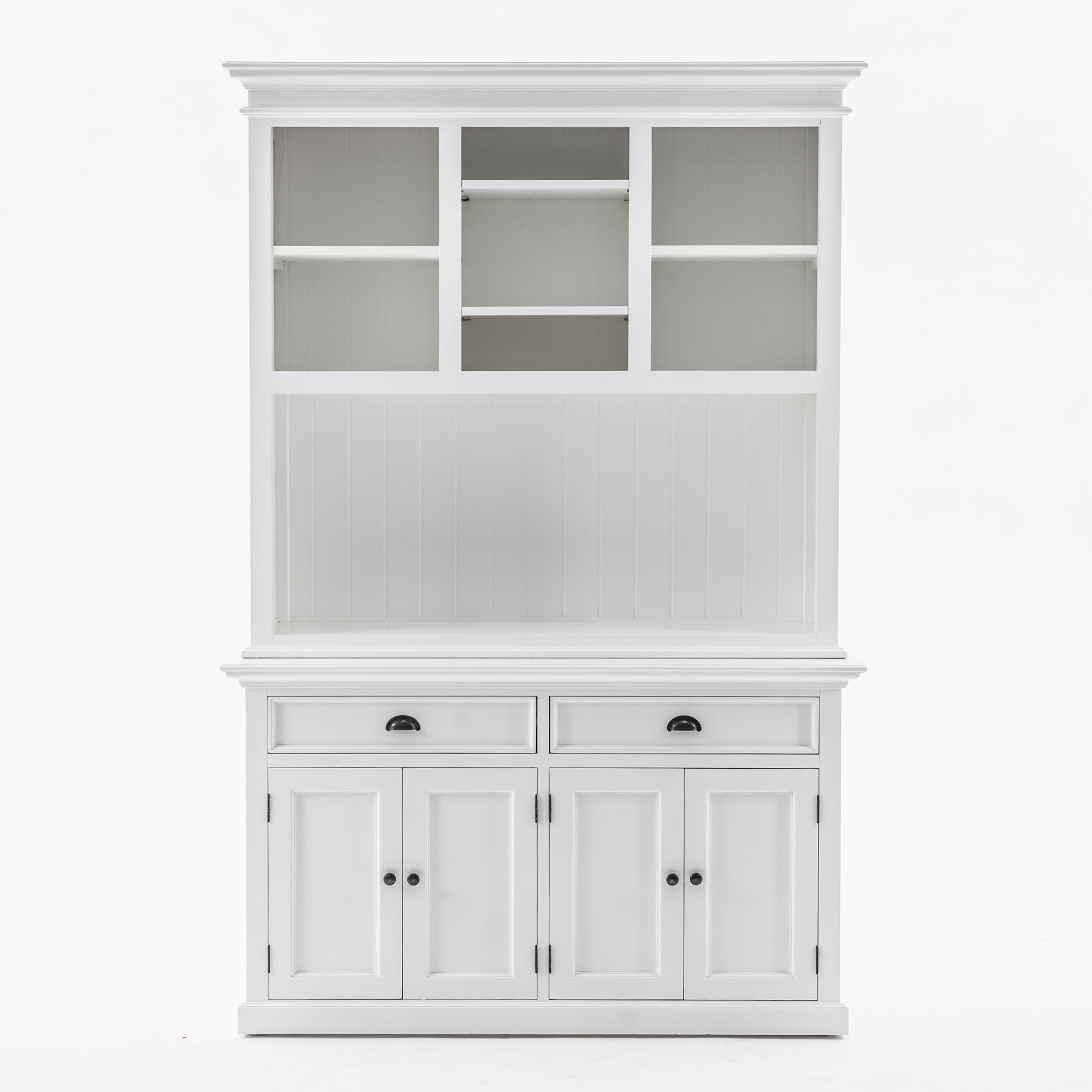 Halifax Coastal White Buffet Hutch Unit with 2 Adjustable Shelves