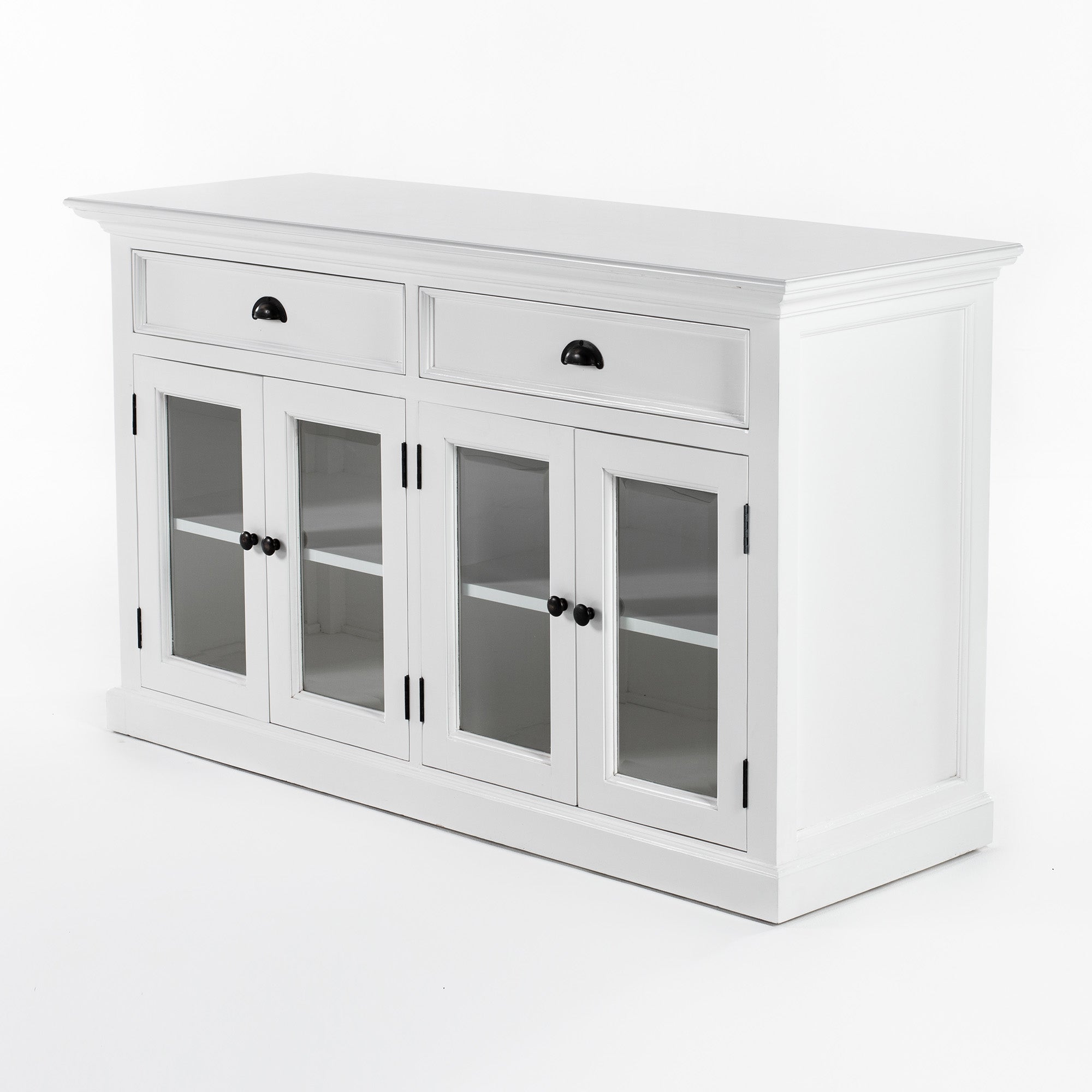 Halifax Coastal White Classic Buffet with Glass Doors 