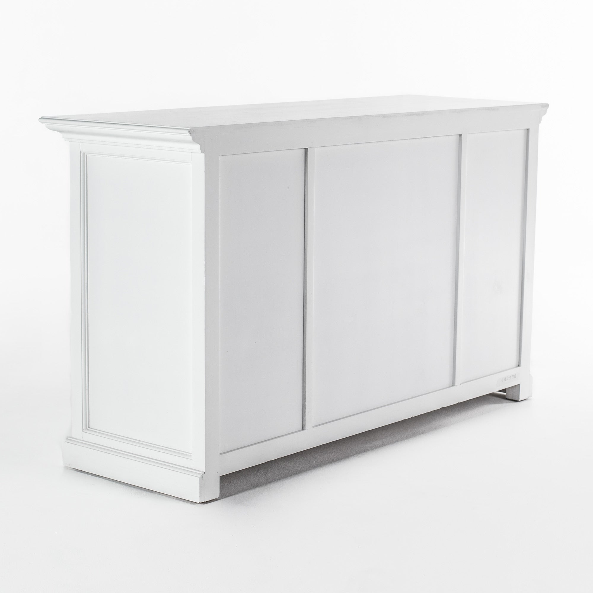 Halifax Coastal White Sideboard with 4 Glass Doors 3 Drawers 