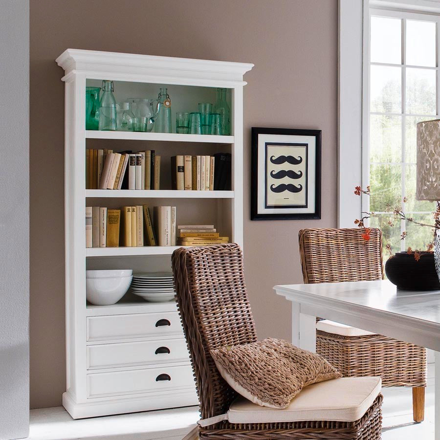 Halifax Coastal White Bookcase