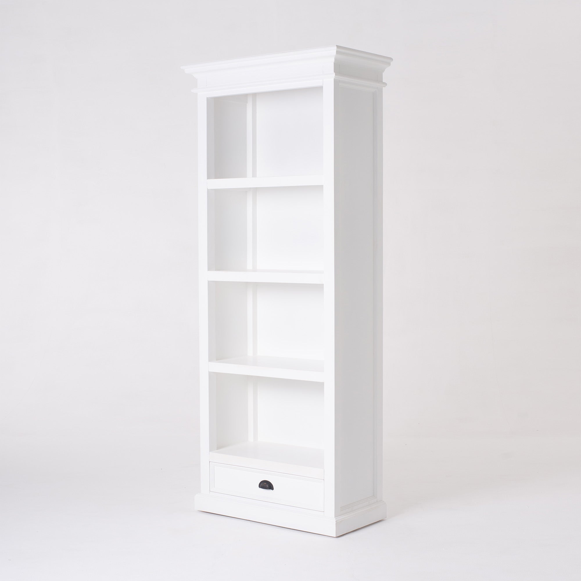 Halifax Coastal White Bookcase with 1 Drawer