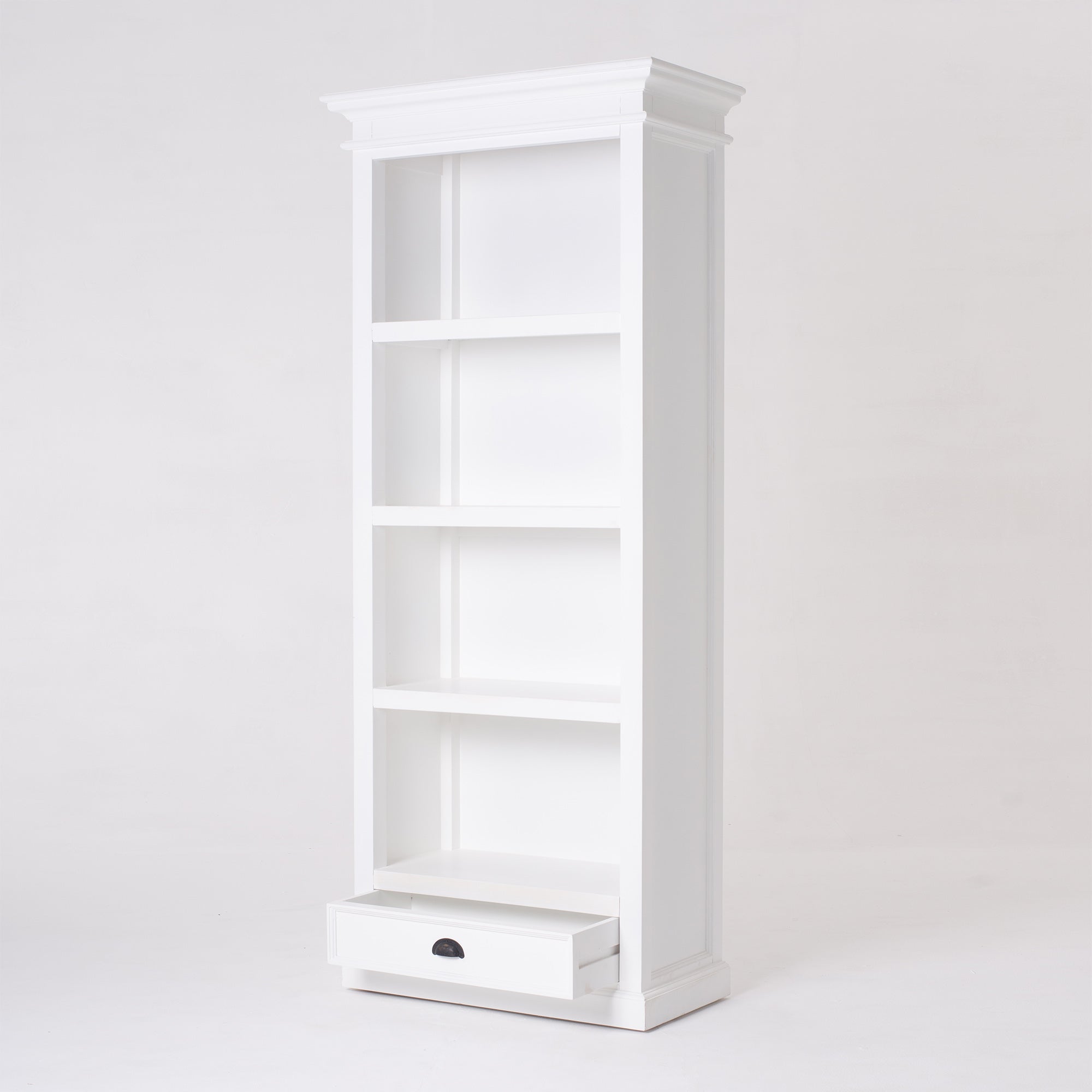 Halifax Coastal White Bookcase with 1 Drawer