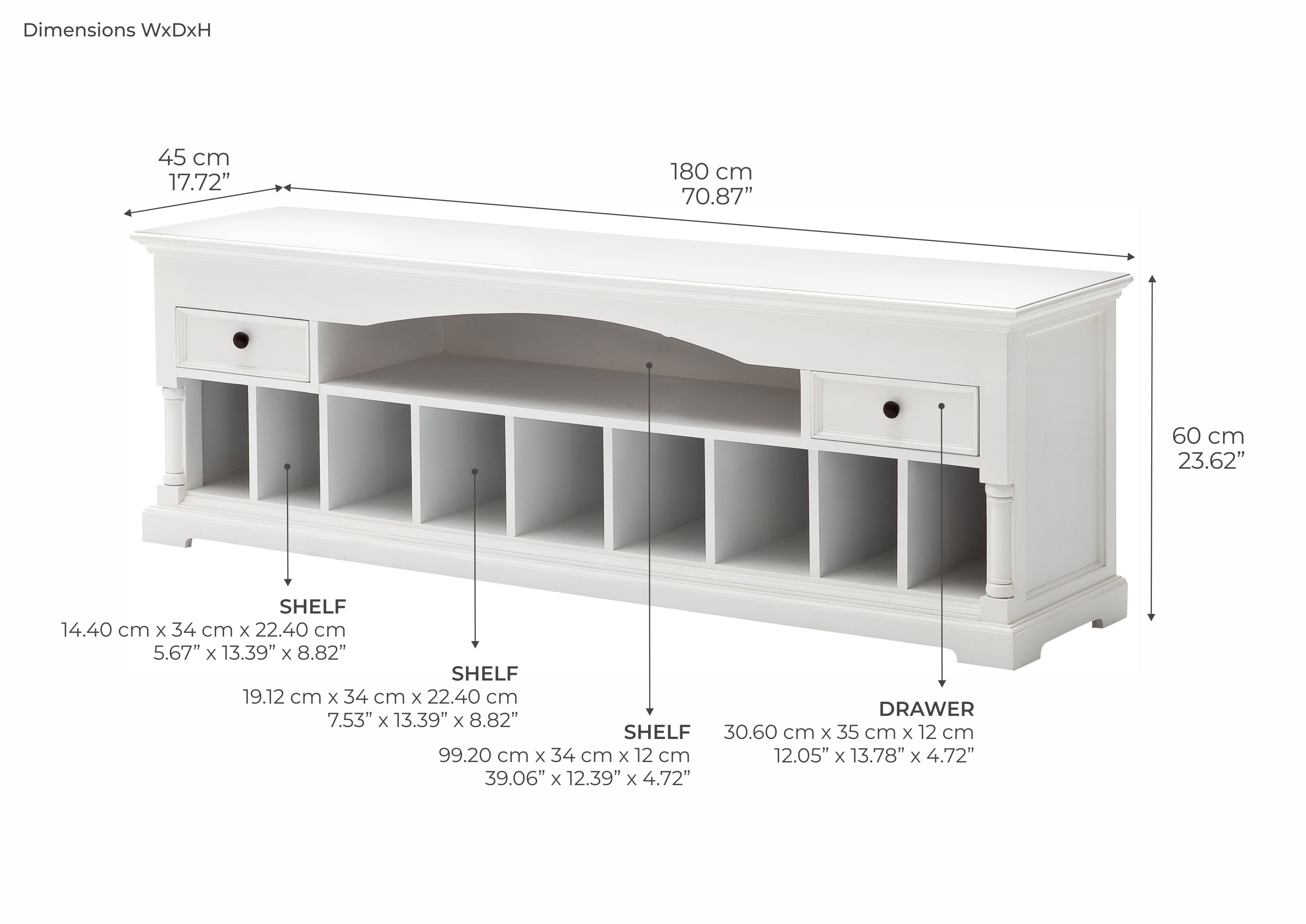 Provence French Country White Media Console