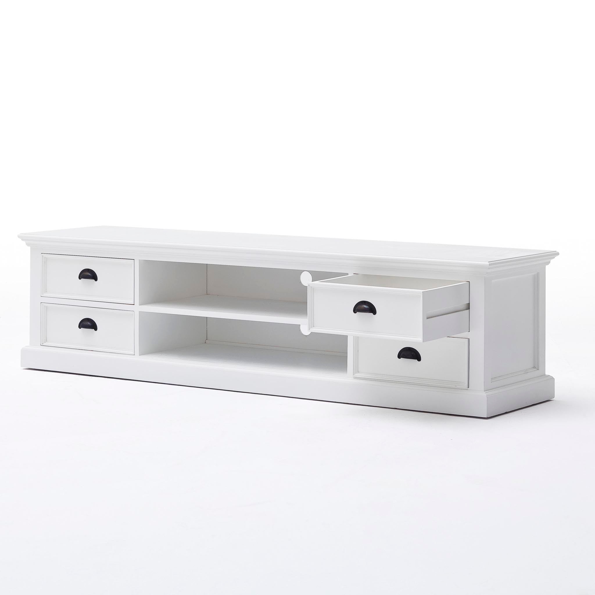 Halifax Coastal White Large ETU with 4 Drawers