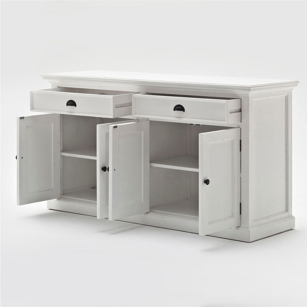 Halifax Coastal White Classic Buffet with 4 Doors and 2 Drawers